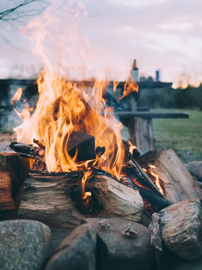 fire logs flame and burn hd, 4k