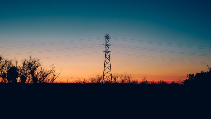wires, support, anker, evening, 4k