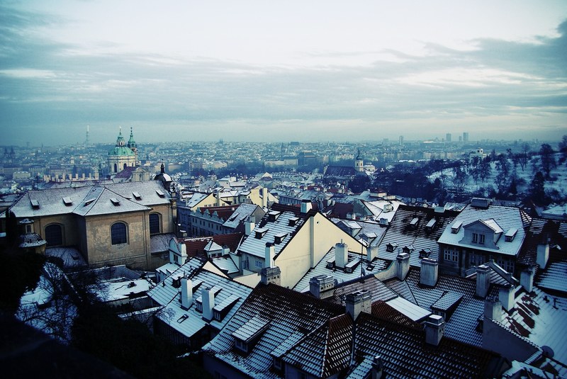 rooftops of different buildings and architecture in the city, city rooftops 4k