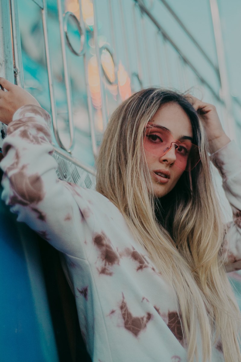 woman female glasses and building hd, 4k