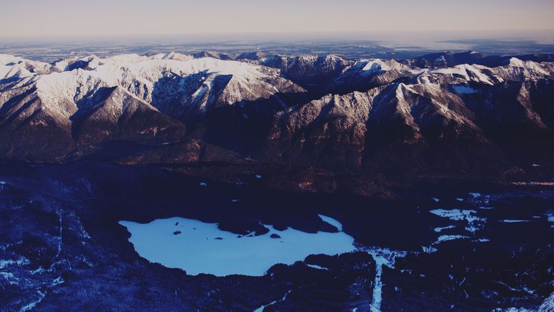 mountains, hills, lake, 4k