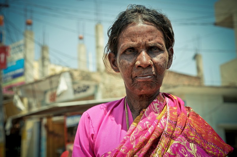 colorful old woman and portrait 4k