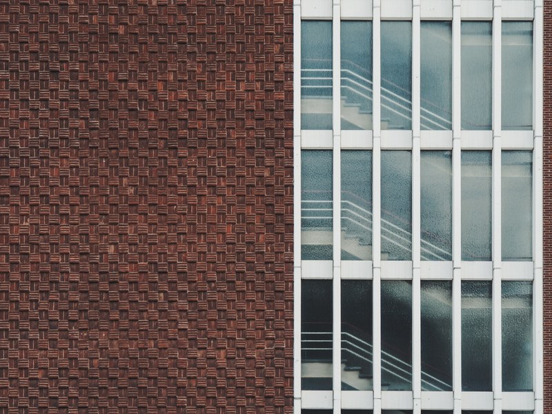 window brick wall wall and staircase 4k