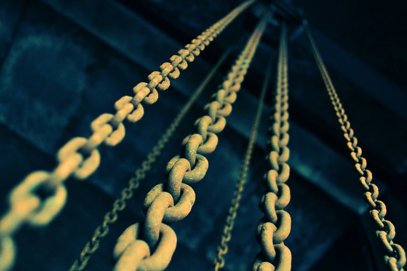 chain metal steel and rust 4k