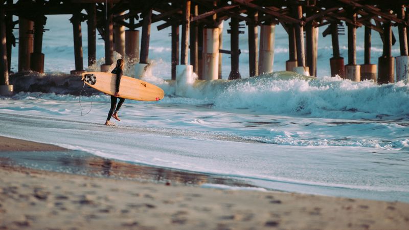 surfing, surfer, sea, waves, 4k