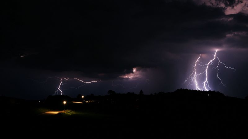lightning, glow, dark, 4k
