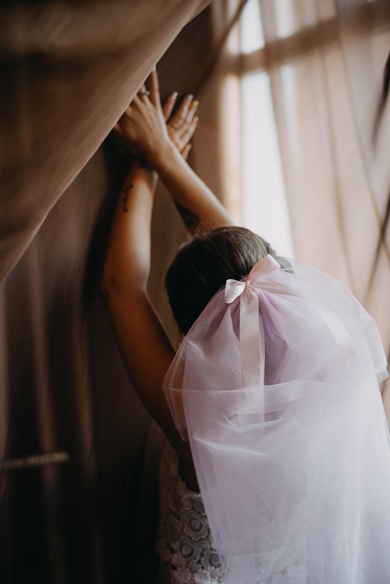 veil back person and bride hd, 4k
