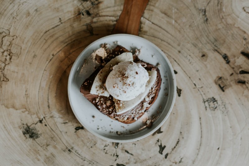 food plate ice cream and bowl 4k