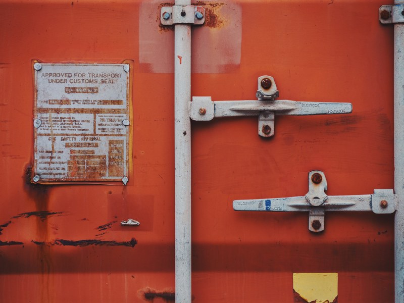 shipping container container metal and lock 4k