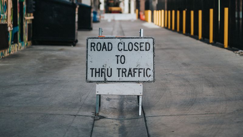 sign, inscription, closed, road, 4k