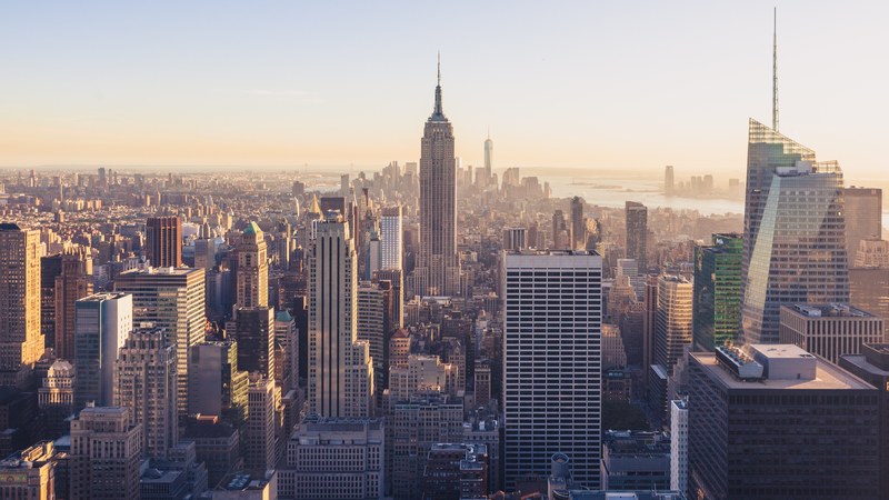 the downtown new york city skyline as seen from the top of the rock, goodies from top of the rock 4k