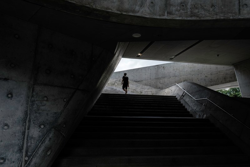 concrete steps stairs and light 4k