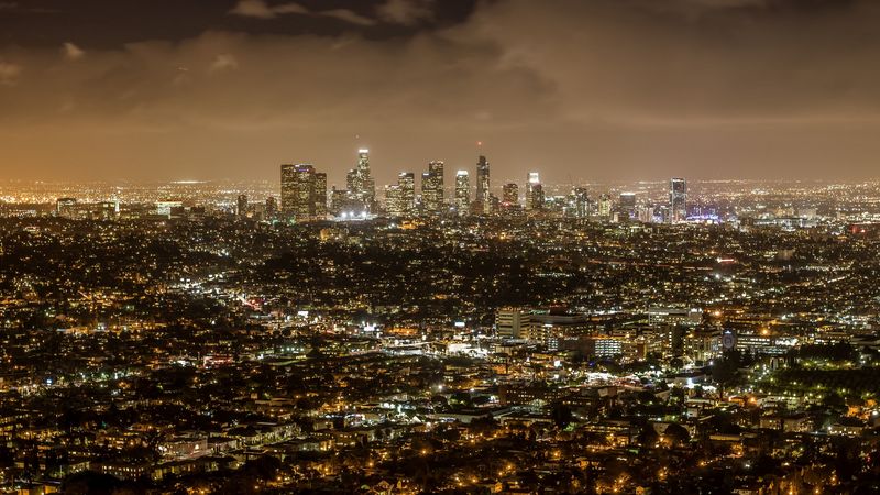 night city, lights, night, 4k