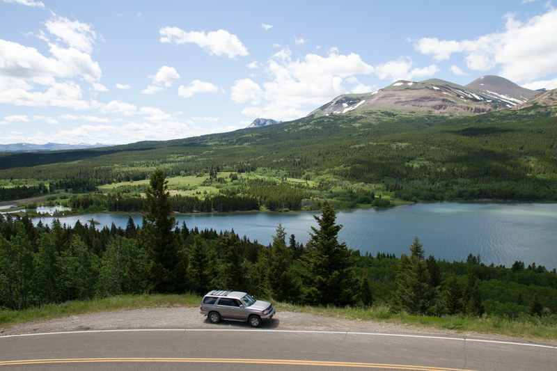 road montana mountain and lake 4k