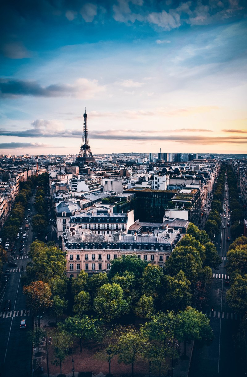 eiffel tower roof tops paris and city scape hd, 4k