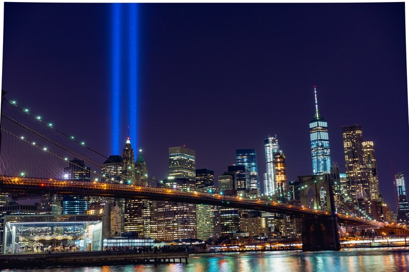 september 11th tribute in light 4k