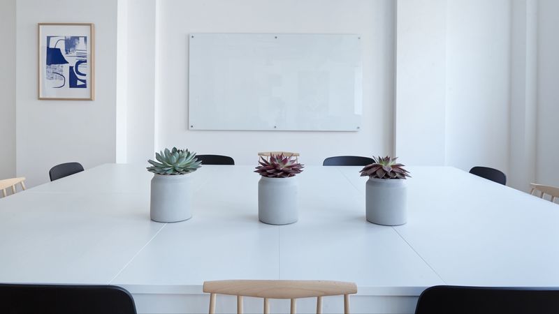 table, office, flowers, 4k
