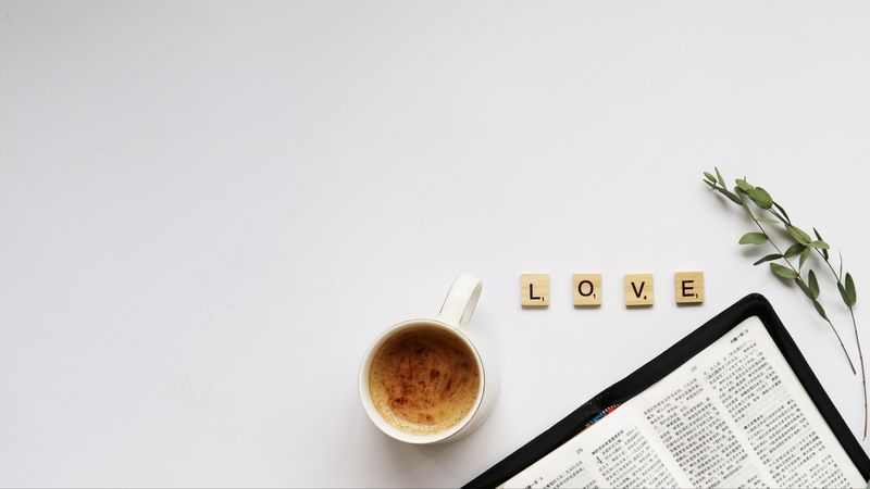 words, love, cup, white, 4k