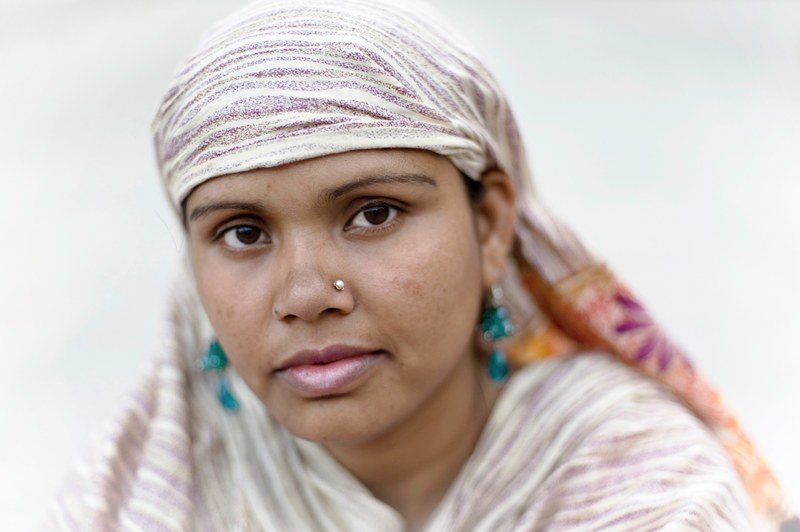 woman head scard nose piercing and portrait 4k