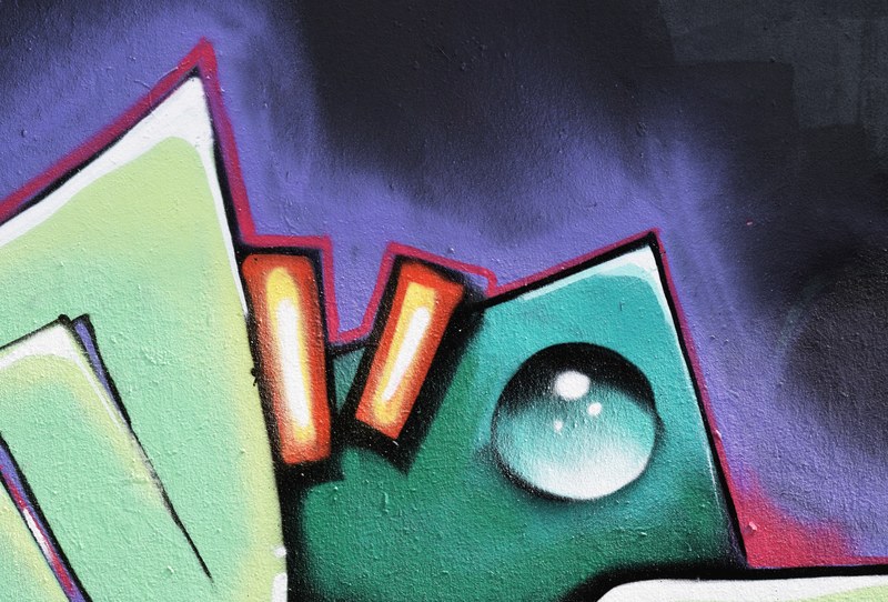 close up of green purple and red graffiti street art mural, graffiti 4k