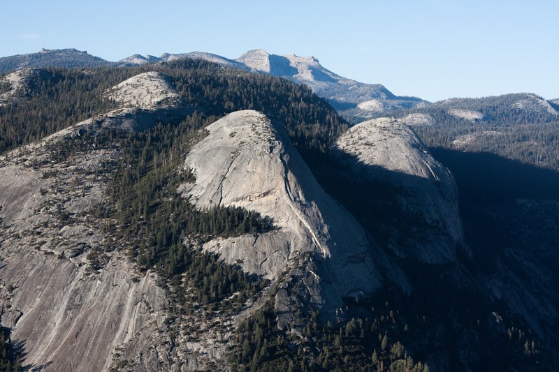 view from glacier point on granite rocks in yosemite valley, yosemite valley seen from glacier point 4k