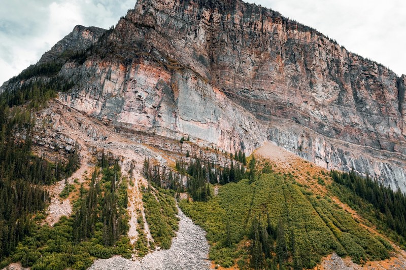 mountain steep face rock face and scenic 4k