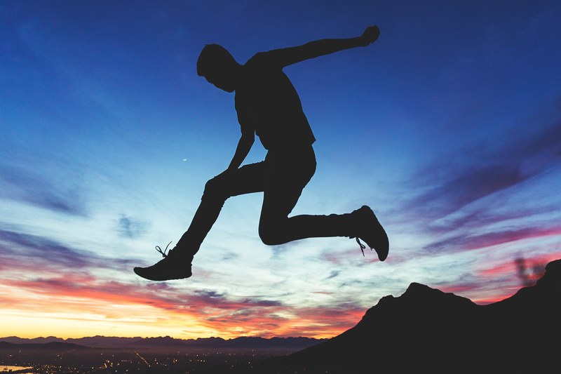 silhouette jump leap and person 4k