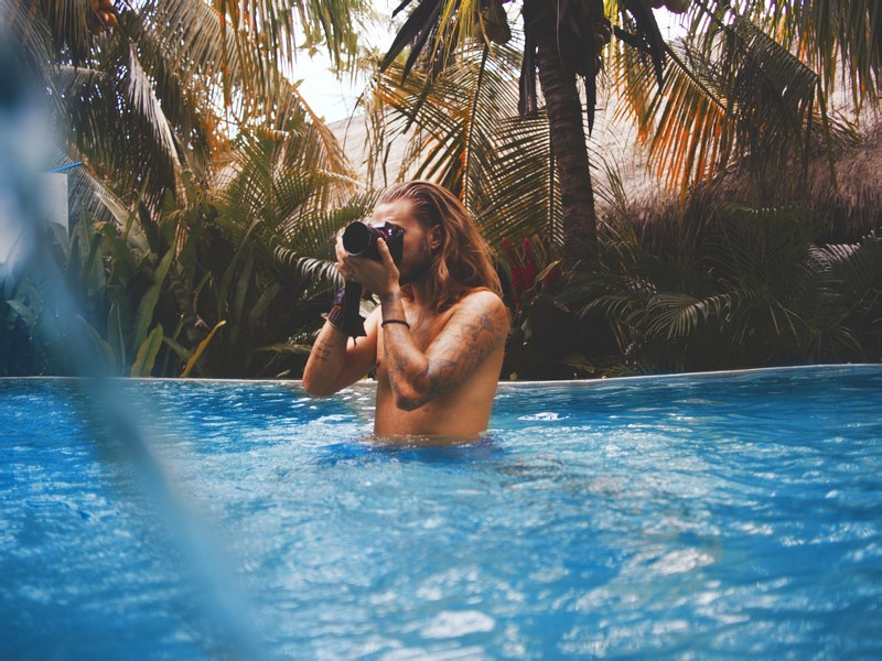 pool water swimming pool and man 4k