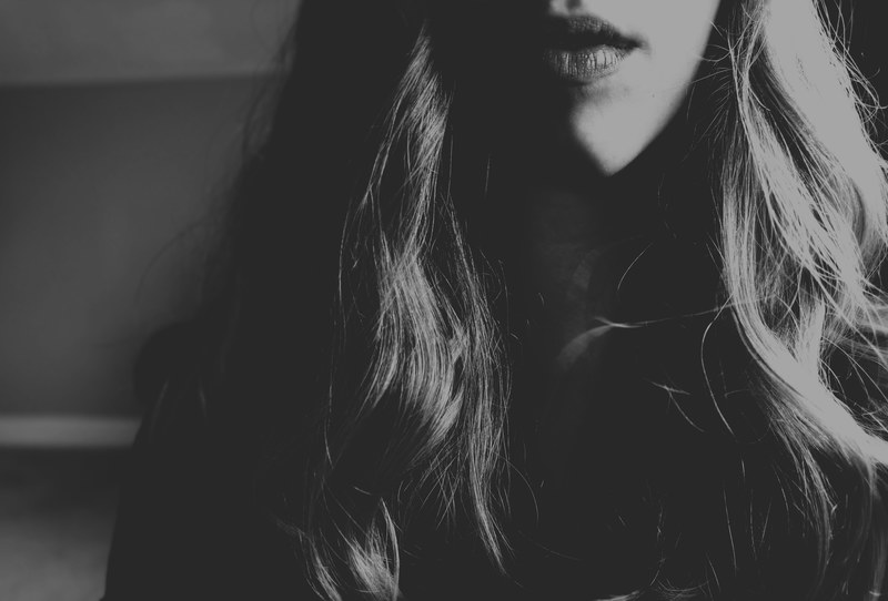 hair lip woman and black and white 4k