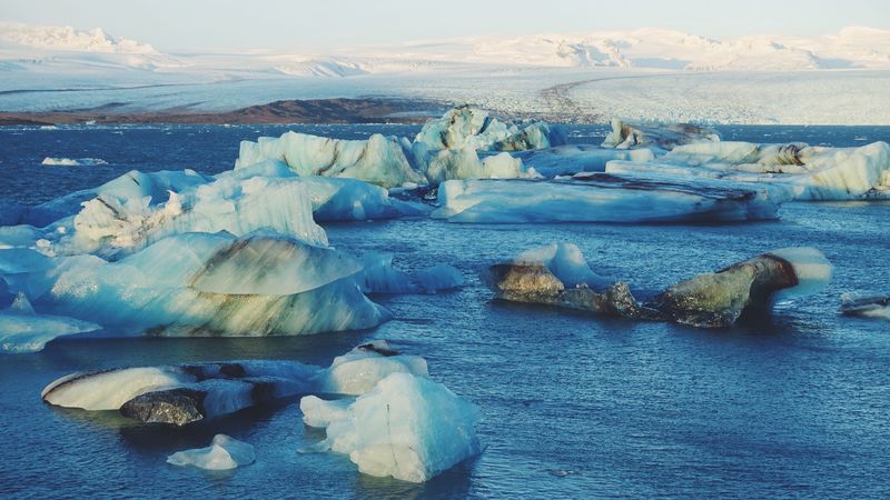 iceberg, ice floes, ocean, 4k