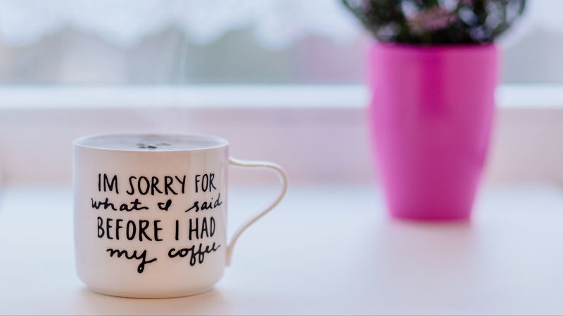 cup, inscription, coffee, 4k