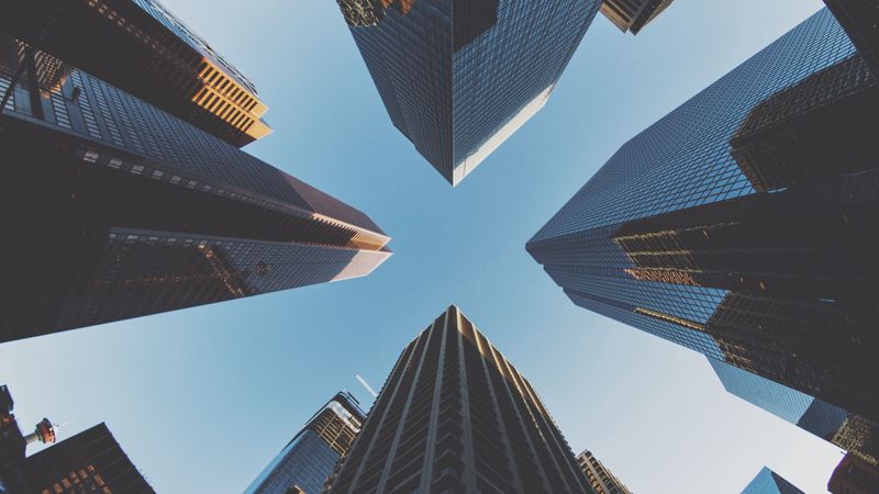 architecture, building, view bottom, sky, 4k