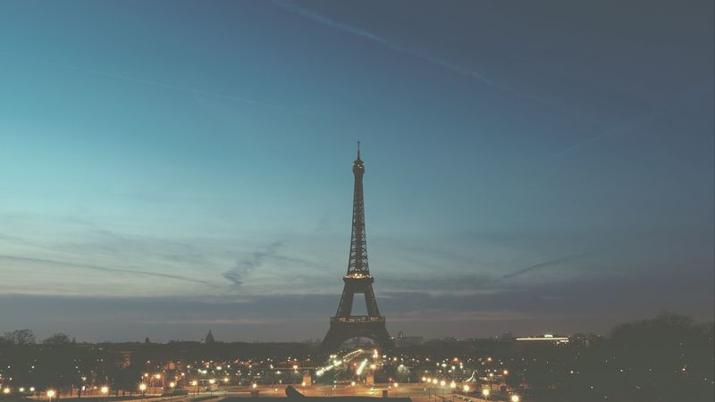 eiffel tower, paris, night, 4k