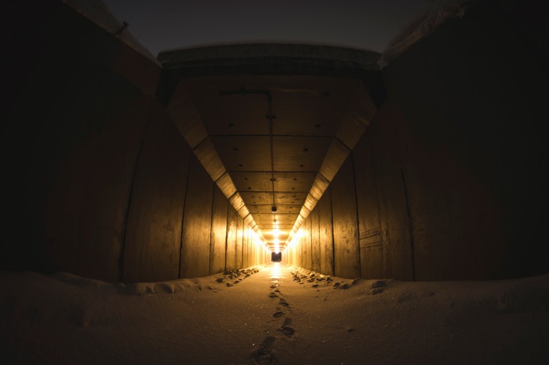 tunnel light footstep and hallway 4k