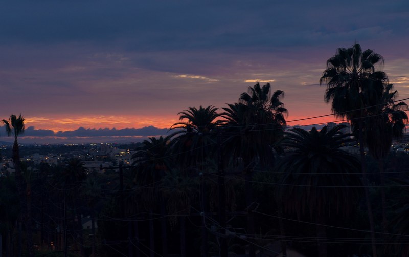 los angele dusk sky and skyline 4k