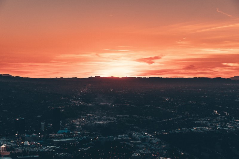 cloud red sunset red and tree 4k