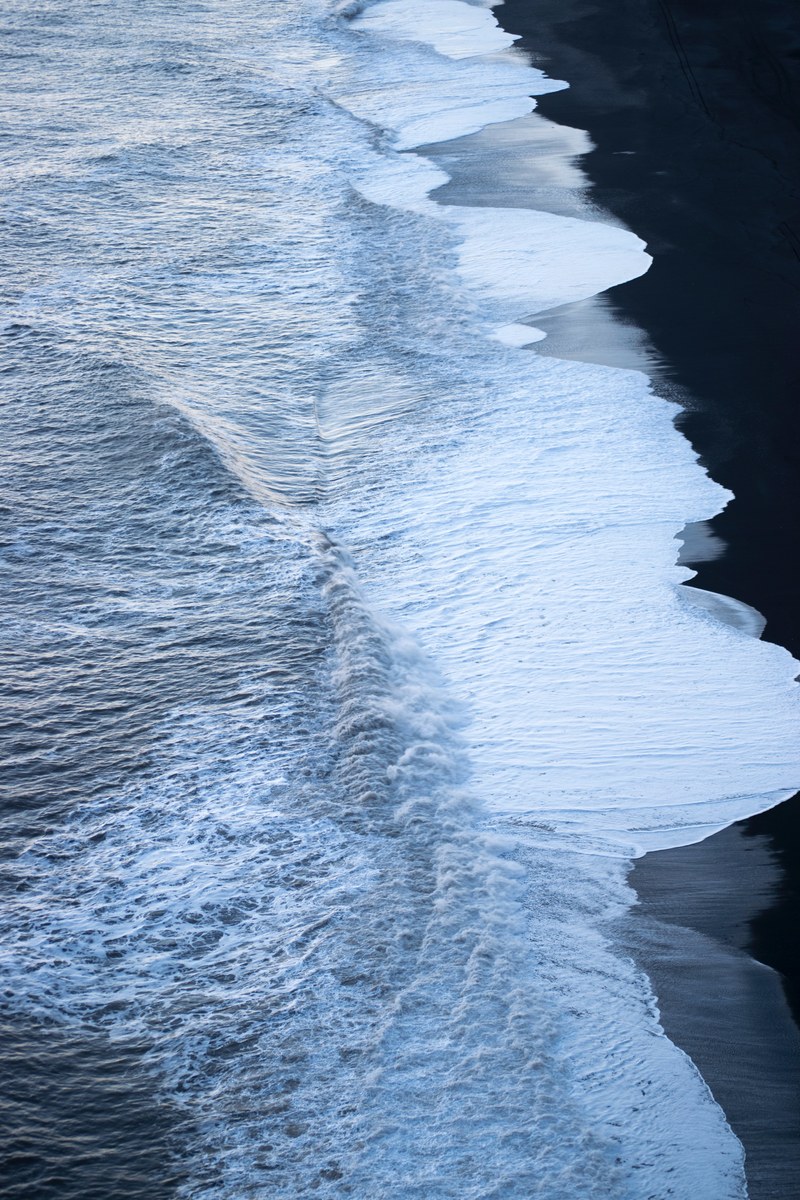 wave black sand black and white and ocean hd, 4k