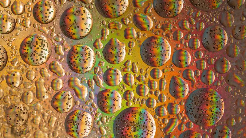 abstraction, rainbow, circle, bubble, 4k