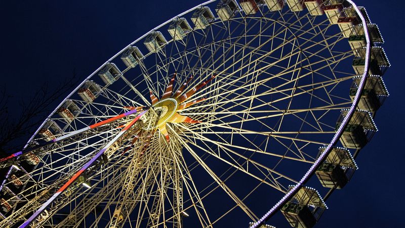 ferris wheel, amusement, night, 4k