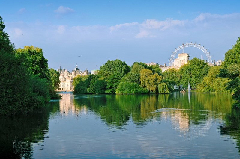 lake london eye st jamess park and london 4k