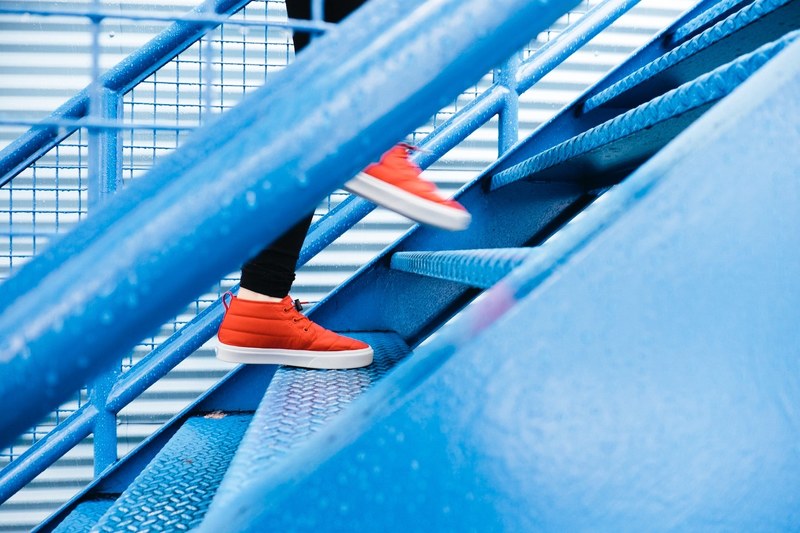 stair shoe step and walking 4k
