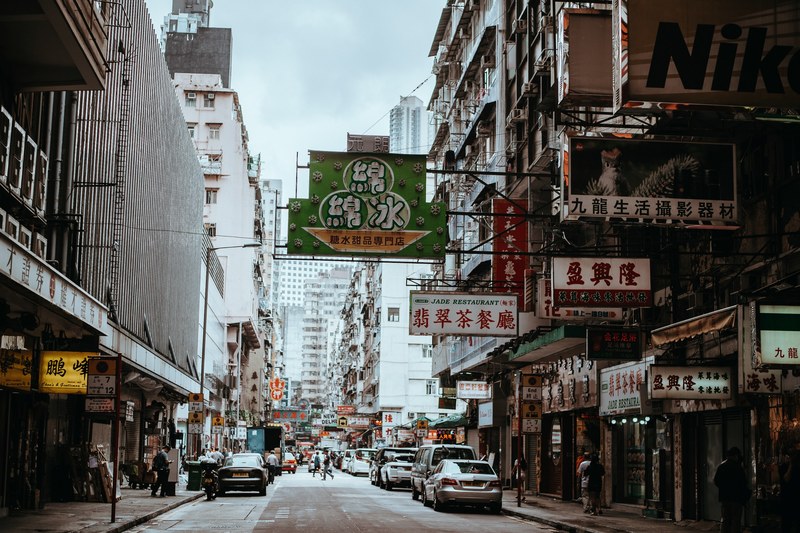 hong kong street scene 4k