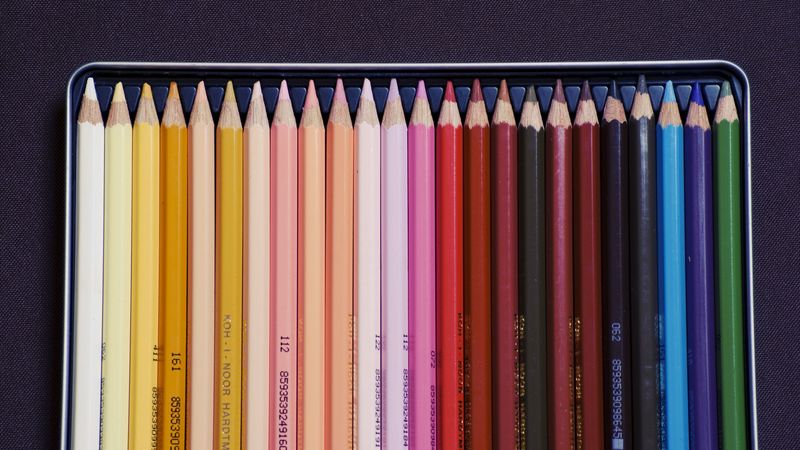 colored pencils, kit, drawing, 4k