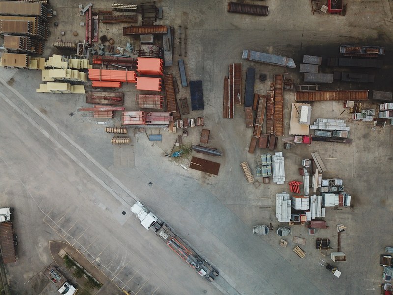 aerial view from above drone and cargo 4k