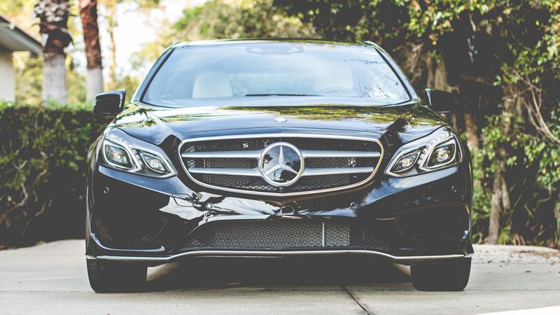 mercedes benz, front view, logo, 4k