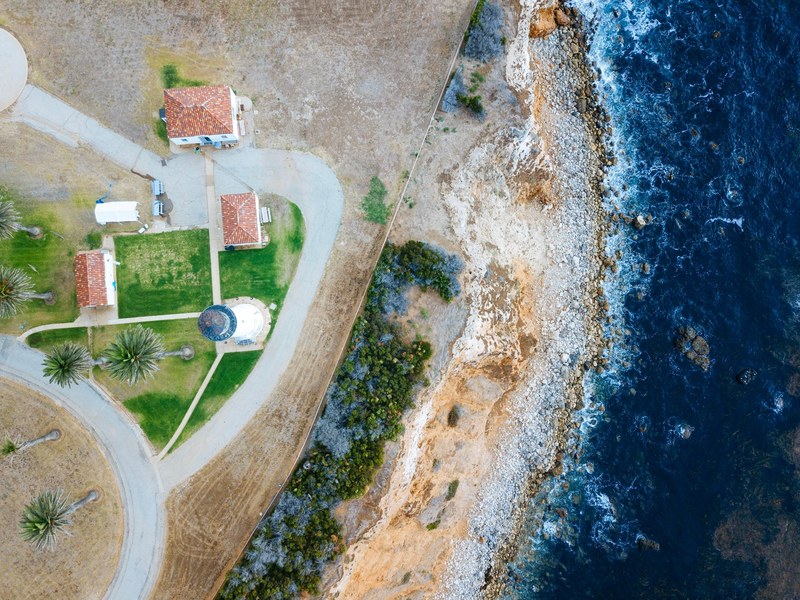aerial view coast coastline and rock 4k