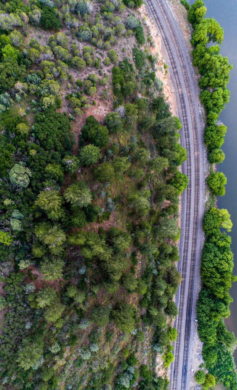 dji drone road and railroad hd, 4k