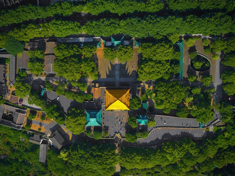 drone view aerial view from above and rooftop 4k