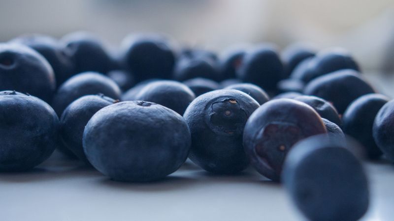 blueberries, berries, close-up, blurred, 4k