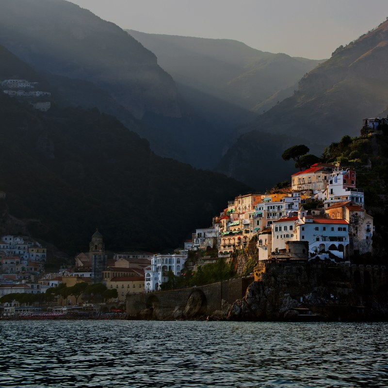 sunset in amalfi 4k